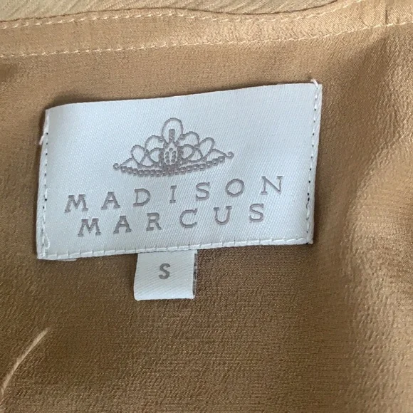 Madison Marcus 100% Silk Feathered Shoulder Dress - Picture 4 of 5